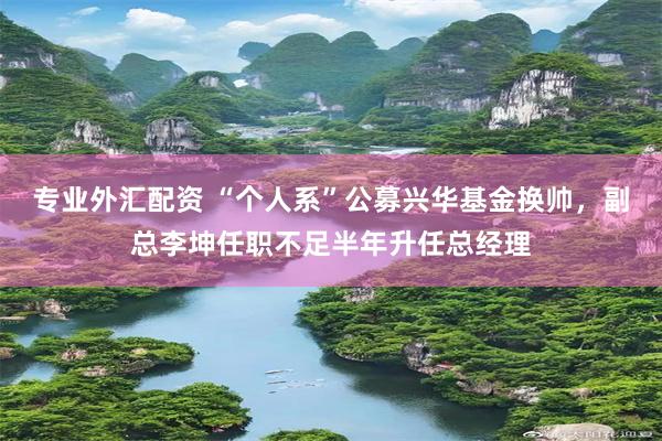 专业外汇配资 “个人系”公募兴华基金换帅，副总李坤任职不足半年升任总经理