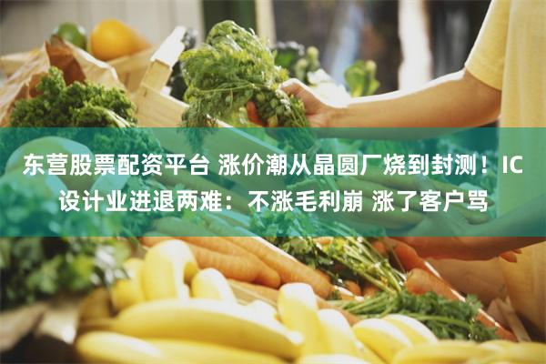 东营股票配资平台 涨价潮从晶圆厂烧到封测！IC设计业进退两难：不涨毛利崩 涨了客户骂
