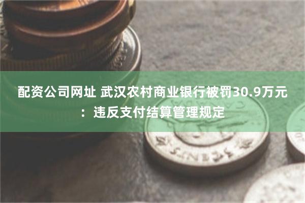 配资公司网址 武汉农村商业银行被罚30.9万元:违反支付结算管理规定